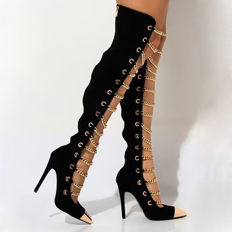 Women'S Fashion Jewellery - Sexy Metal Gold Chains Strap Front