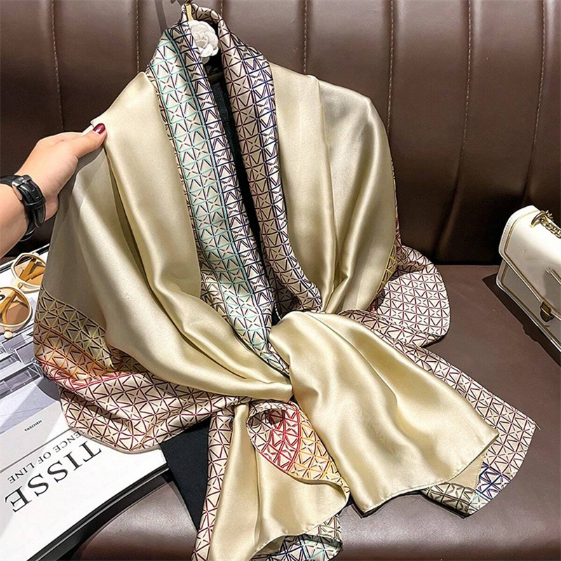Women'S Fashion Poncho - 2024 Silk Scarves Women Luxury Brand