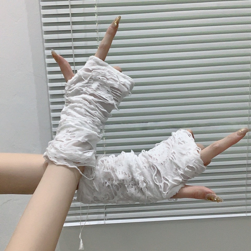 Yueqiu Girl Alt Fashion Ripped - Women Fashion Gloves review and price