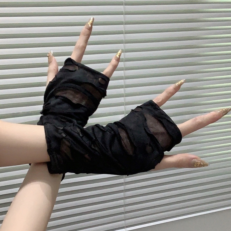 Yueqiu Girl Alt Fashion Ripped - Women Fashion Gloves review and price