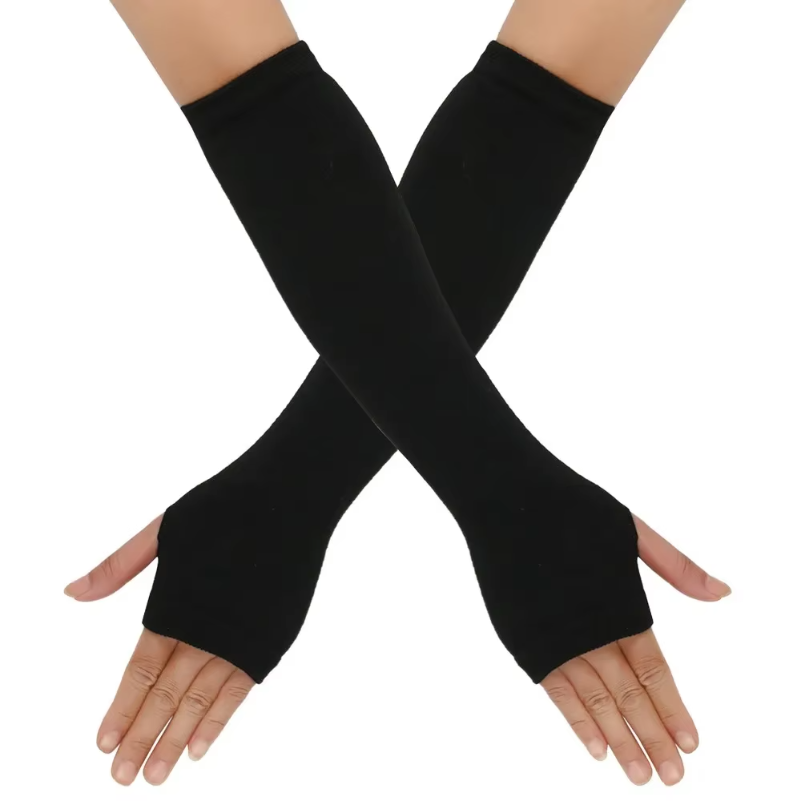 Warmer Knitted Long Fingerless - Women Fashion Gloves review and price