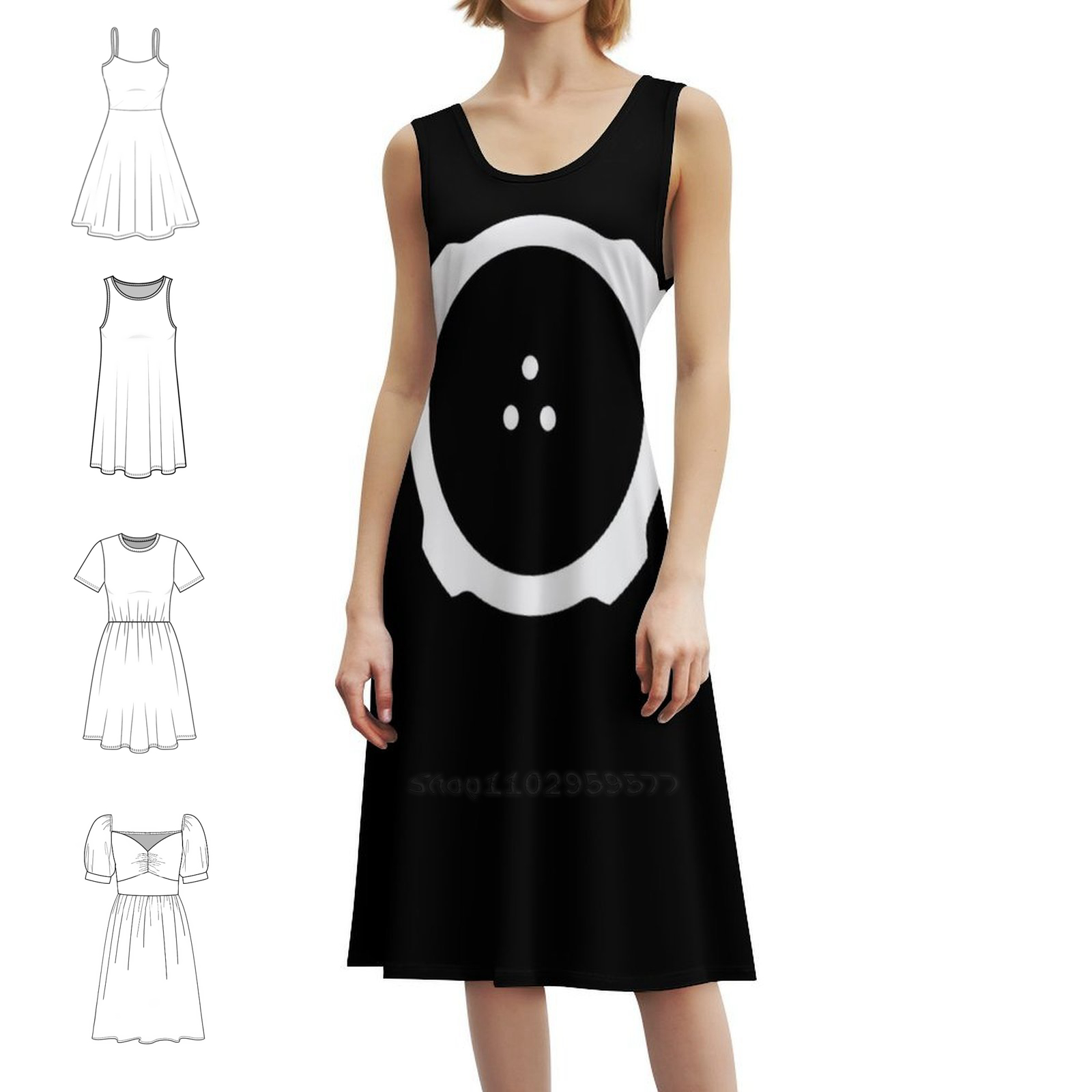 Ghost In The Shell Minimal Des - Smocked Dress Women review and price