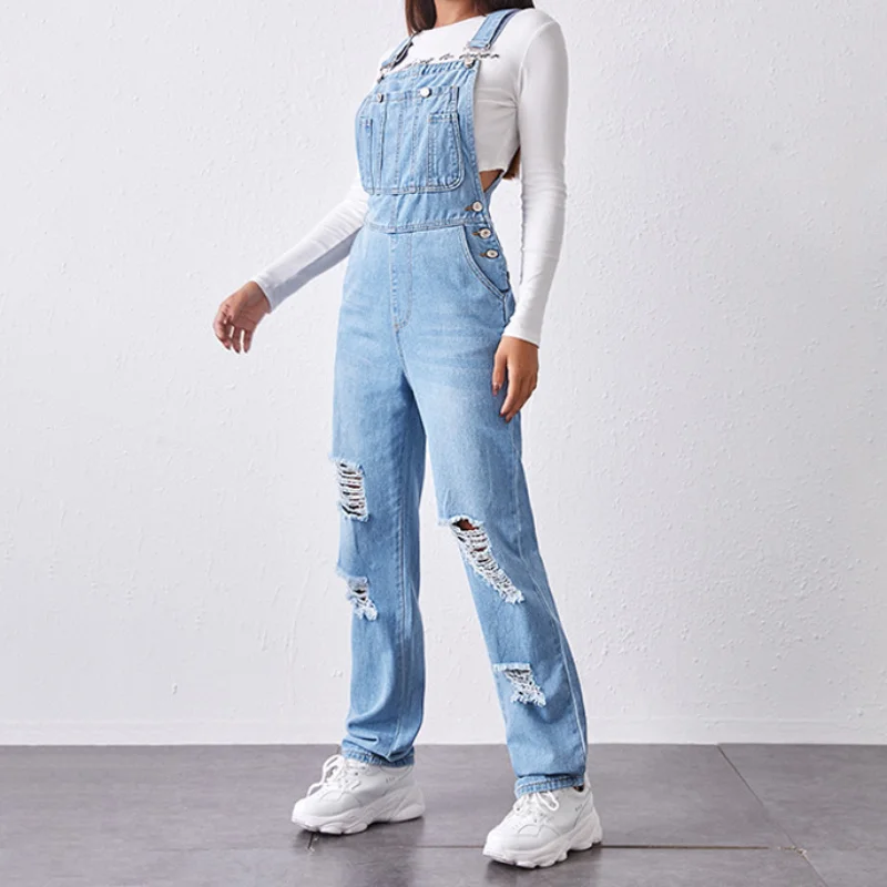 Blue Denim Jumpsuit Overalls R - Mom Jeans Women review and price