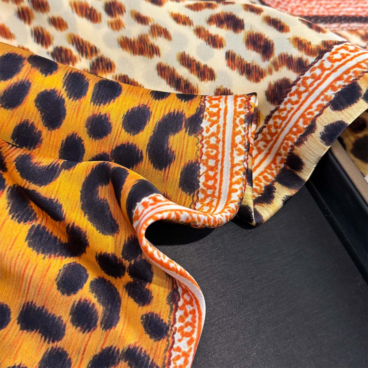 Leopard Print 65cm Silk Scarf  - Women'S Fashion Poncho review and price