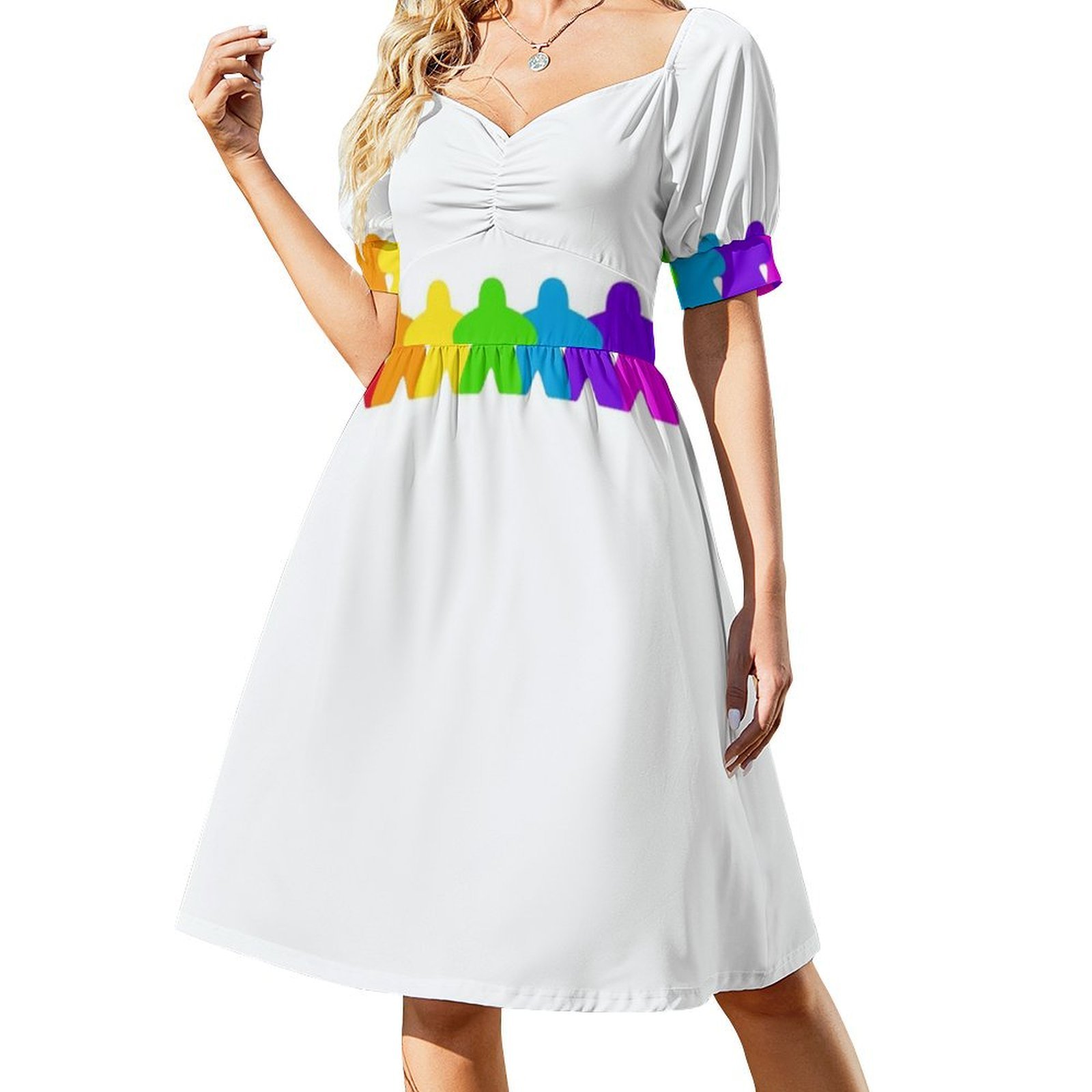 All The Colors Of The Meeples- - Smocked Dress Women review and price
