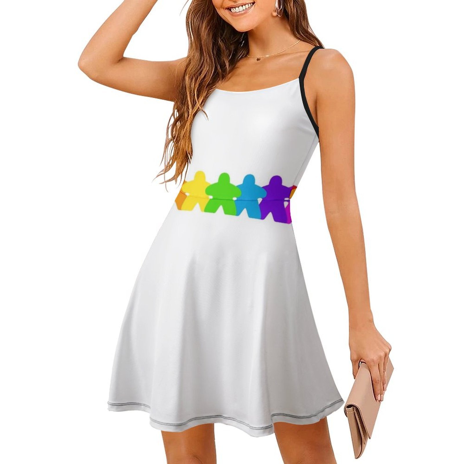 All The Colors Of The Meeples- - Smocked Dress Women review and price