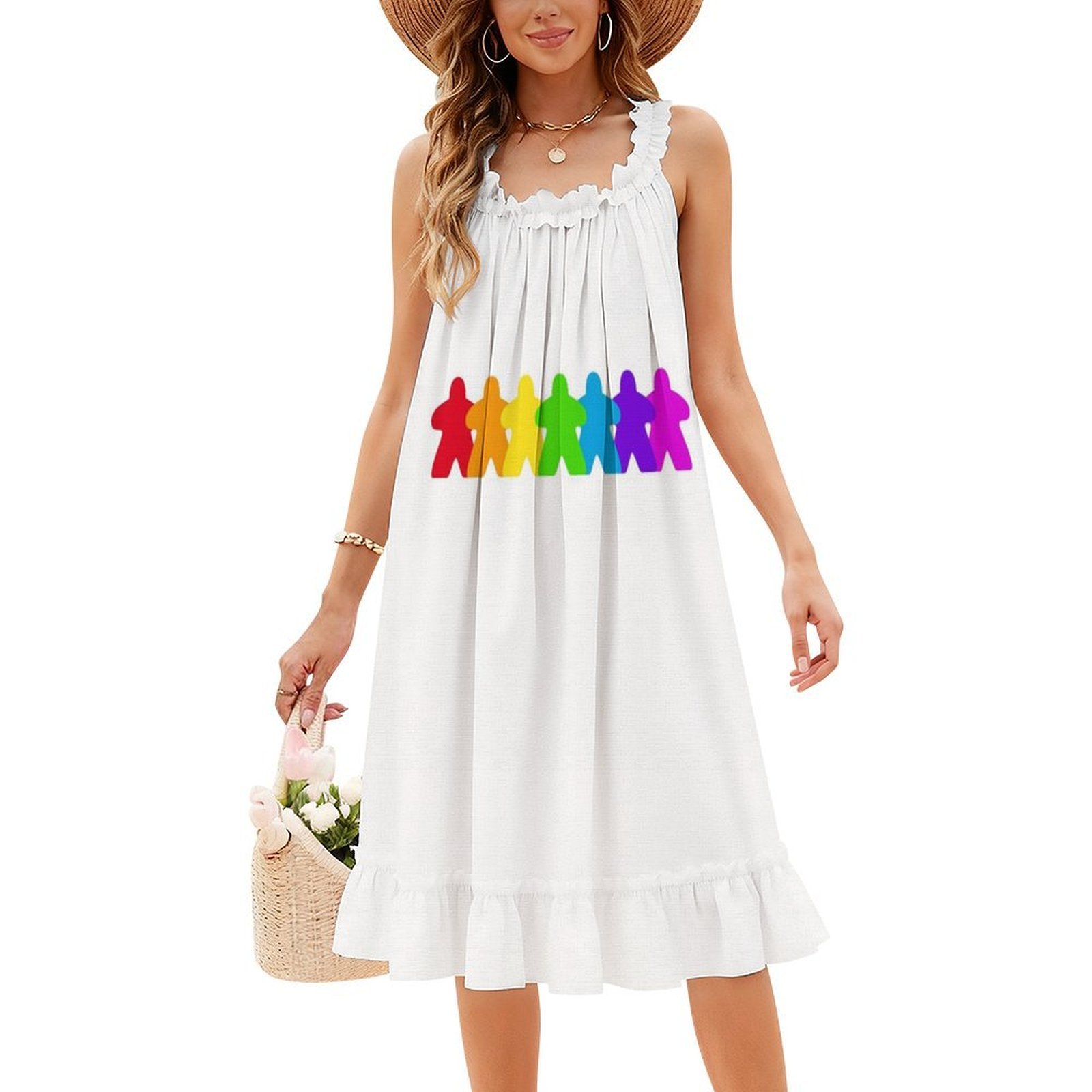 All The Colors Of The Meeples- - Smocked Dress Women review and price
