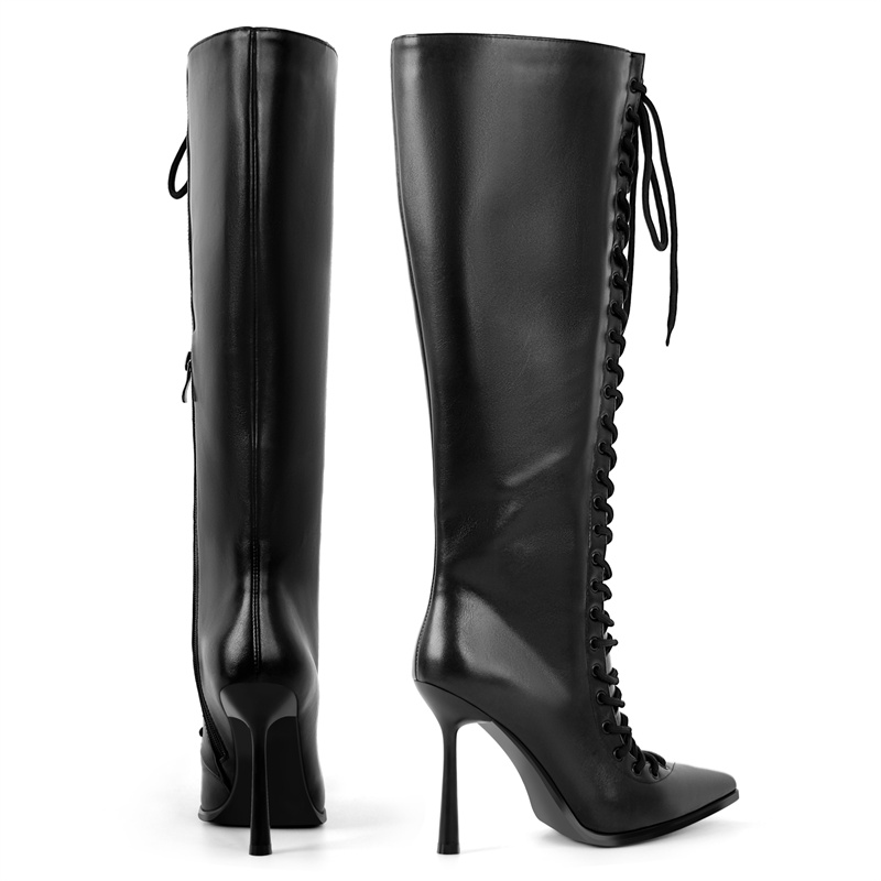 Onlymaker Pointed Toe Lace Up  - Women'S Fashion Knee High Boots review and price