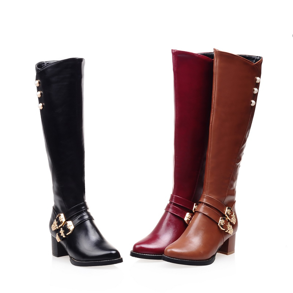 Brand New Fashion Red Black Wo - Women'S Fashion Knee High Boots review and price
