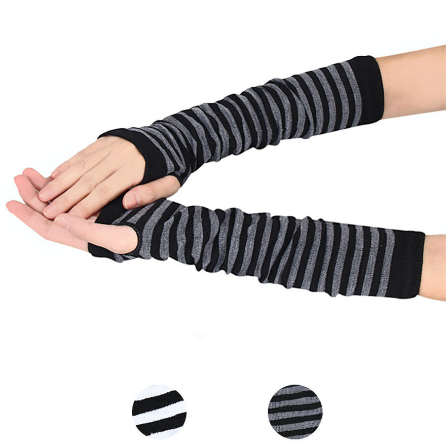 Women Long Sleeve Gothic Strip - Women Fashion Gloves review and price