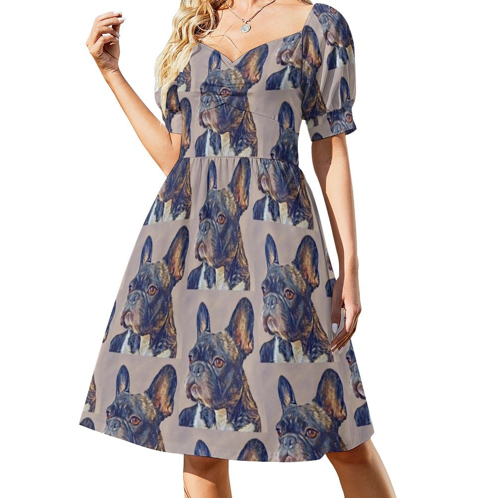 French Bulldog Floral Smock Dr - Smocked Dress Women review and price